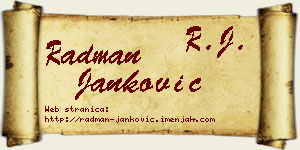Radman Janković vizit kartica